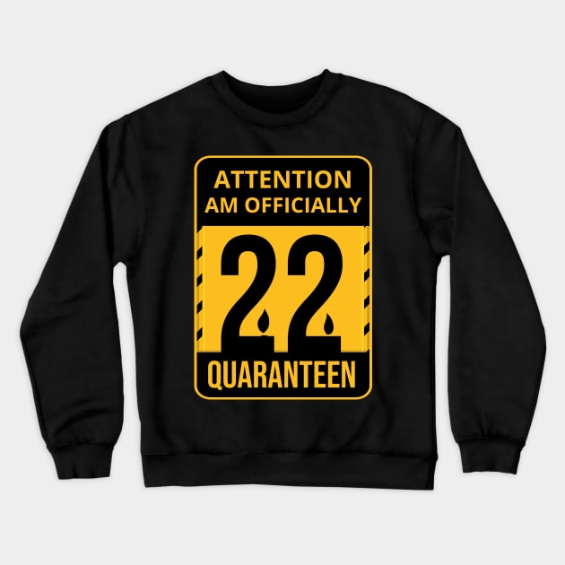 22th Birthday Officially a quarantined adult 22 Years Old Crewneck Sweatshirt by heidiki.png